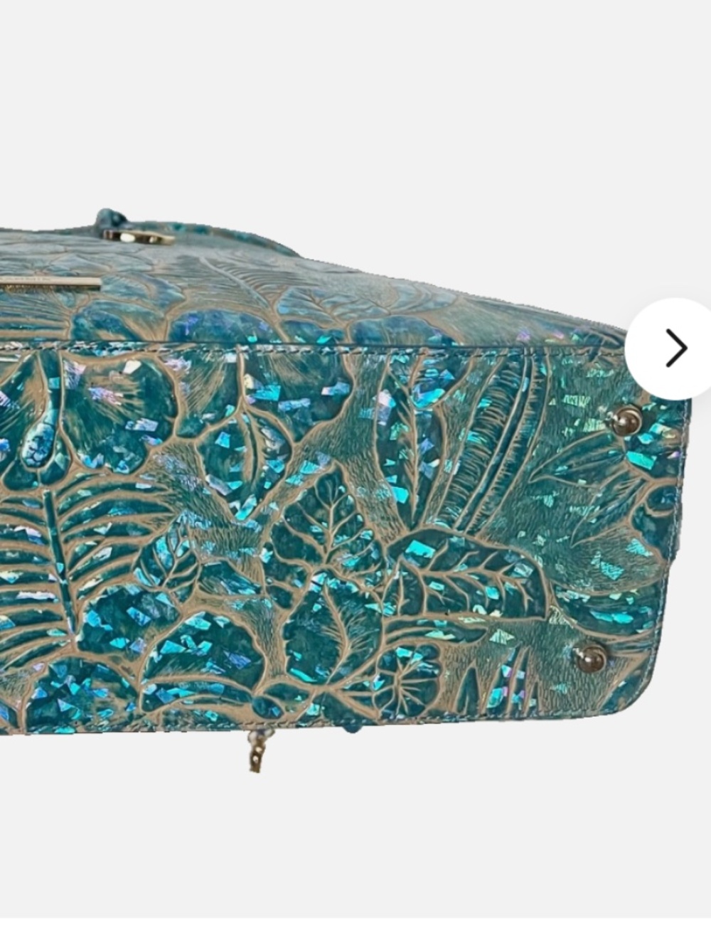 💙🩵 NWOT Brahmin Blue Serenity Sonic Large Elaine Dazzling Hologram Handbag🩵💙 - Picture 7 of 16